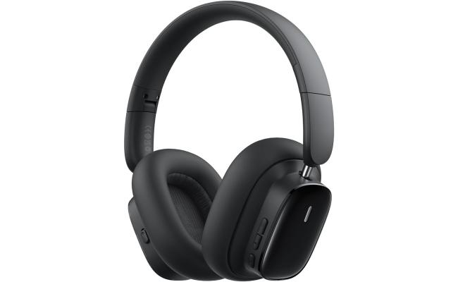 Baseus Bowie H1s Bluetooth Headset Foldable, Active Noise Cancelling Wireless Over-Ear Headphone, PX4 Waterproof, up to 100Hrs - Black